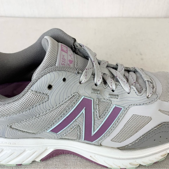 New Balance Women's 510 V4 Light Gray/Purple All Terrain Athletic Shoes - Size 8 - Picture 12 of 14